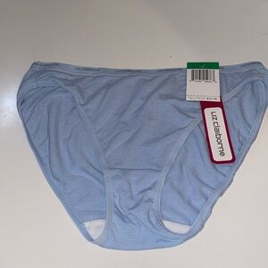 Liz Claiborne VTG 80-90’s Blue High Leg Brief Bikini Panties branded waist NWT L